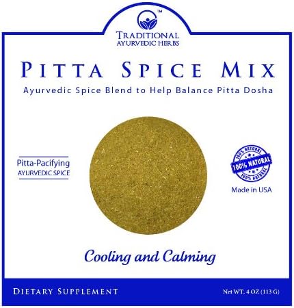 Pitta Dosha Balancing Churna - Ayurvedic Spice - Organic, Vegan, GMO-Free - Made in USA (4 Ounces (37 Servings))