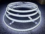 High Intensity Cold White 17.5' Double Row Brightest White LED Wheel Light Flashing Rim Lights IP68 Strobe Pick Up,Outdoor Fun Truck Vehical Rocker Switch/Remote Ctrl