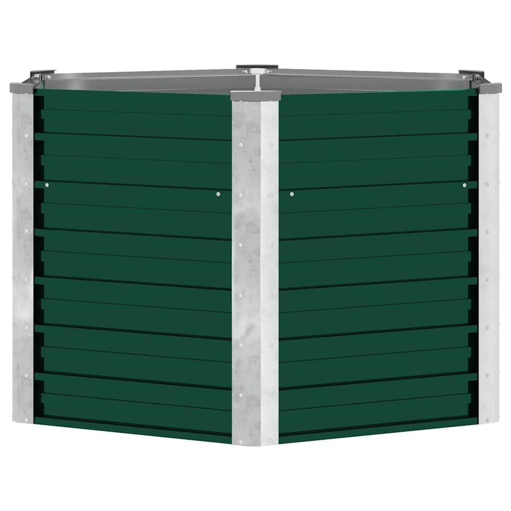 vidaXL Lit Surélevé Acier Galvanisé 129x129x77 cm Vert Jardinière Pot de Fleur