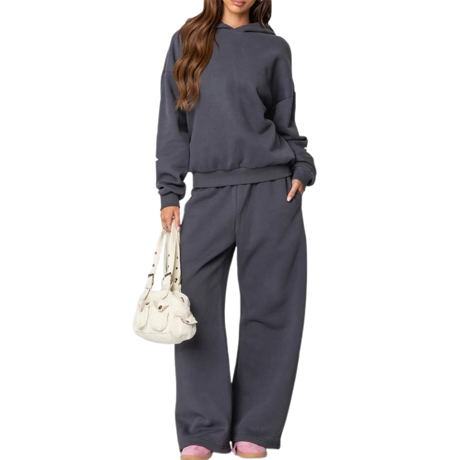 Women Casual 2 Piece Outfit Sweatsuit Set Fashion Long Sleeve Sweatshirt and Sweatpants Sets Activewear