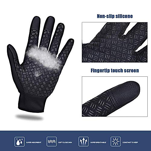 Cycling Gloves, Waterproof Touchscreen in Winter Outdoor Bike Gloves Adjustable Size Black - Image 8