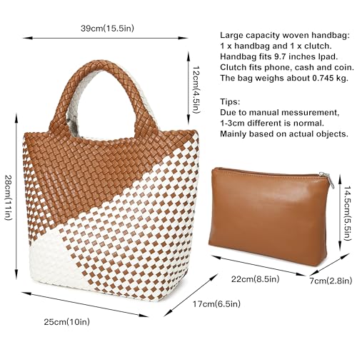 Image of Vegan Leather Purses for Women, Handmade Purses and Handbags Summer Beach Travel Tote Shoulder Bag | WOVEN