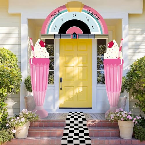 Tranqun 4 Pcs 1950s Sock Hop Party Decorations