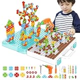 ドリルキットの作成と設計 | モザイク電気パズルおもちゃセット ビルディングブロック | 建築工学ドリルStem Toys キッズドリルセット 教育ギフト 子供、男の子、女の子、子供向け Sakmura