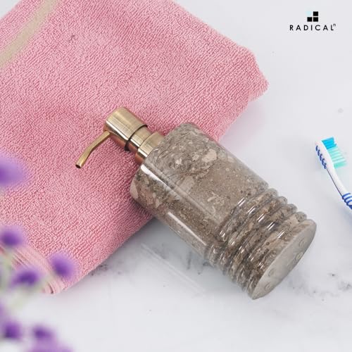 Image of Radicaln Oceanic Marble Liquid Soap Dispenser, 7.5'' Inches, 8.5 Oz Capacity, Refillable & Reusable, Modern Design for Kitchen & Bathroom