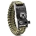 Steinbock7® Pulsera de supervivencia 16 en 1, correa de Paracord, silbato, pedernal, cuchillo, brújula, termómetro, multiherramientas, Army-Grün, 23 cm
