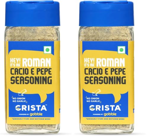 Image of CRISTA Roman Cacio e pepe | Premium Herbs & Spices Blends | No Onion | No Garlic | Zero added Colours, Fillers, Additives & Preservatives | 40gms (Pack of 2)