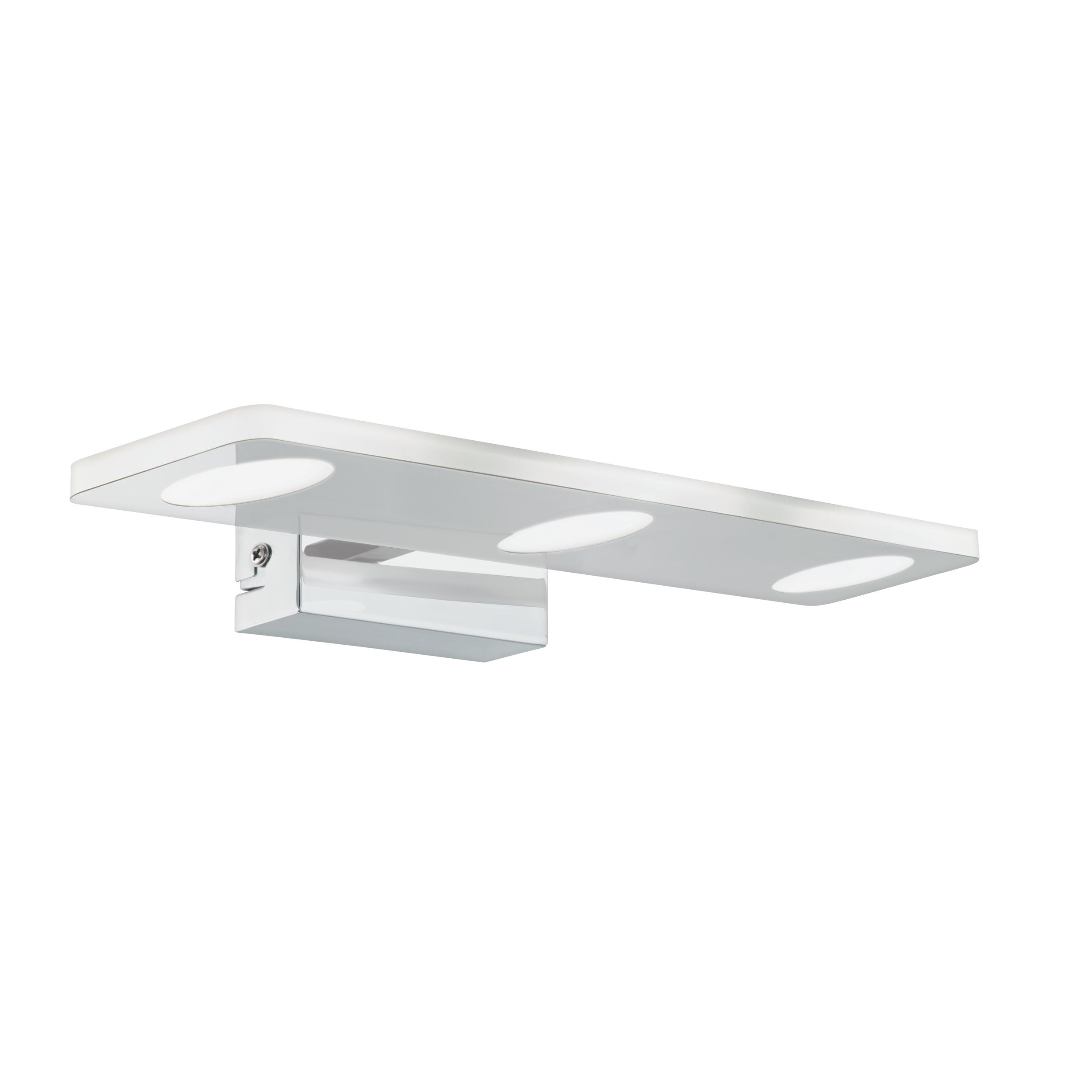 Eglo LED Wall Lamp Cabus, Wall Light, LED Mirror Light Made of Metal and Frosted Plastic, Bathroom Lamp in Chrome, LED Damp-Proof Light Warm White, IP44, L 45 cm