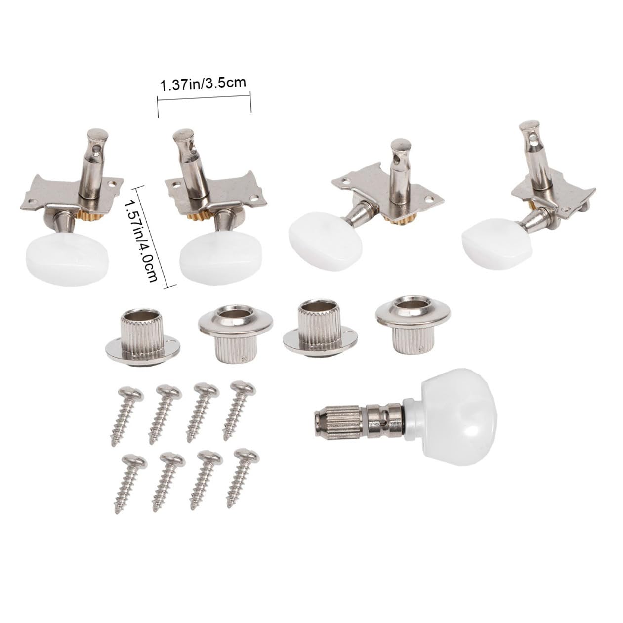 Supvox 2 Sätze Banjo-stimmgeräte-maschinensatz Gitarren-stimmwirbel Mit 4 Buchsen Zinklegierung Pvc Banjo-stimmwirbel-tuner-ersatz 5 Stück * 2