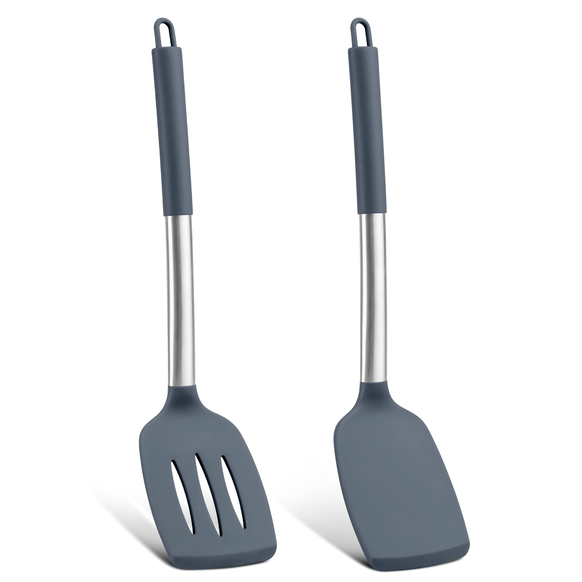 Herogo Stainless Steel Non-Stick Kitchen Spatula Pack of 2 - Grey