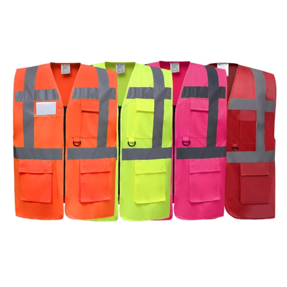 Chaleco De Seguridad Chaleco De Alta Visibilidad con Bolsillo Y Tiras Reflectantes, Chaleco De Uniforme De Trabajo Transpirable Reflectantes Chaleco De Trabajo