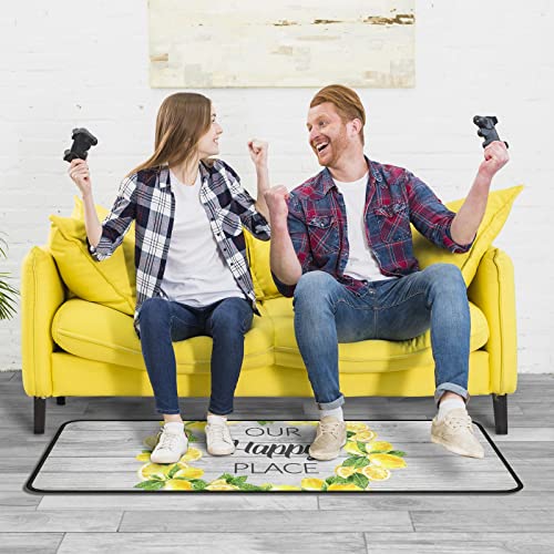 2Pcs Lemon Kitchen Rugs And Mats Non Slip Set Of 2 Our Happy Place Lemon Mats For Spring Summer Indoor Kitchen Floor Decor Waterproof Standing Kitchen Runner Mats 17”X30”+17”X47” #TOP5