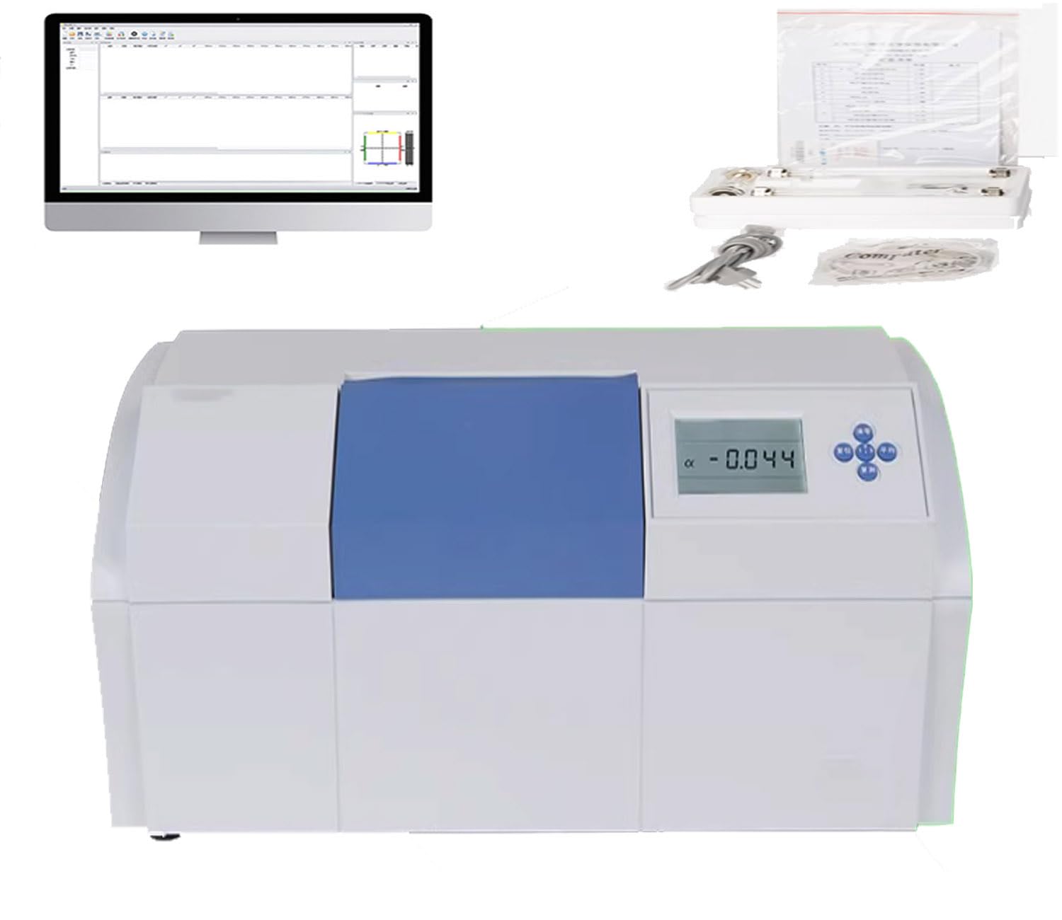 VTSYIQI Digital Automatic Polarimeter Optical Rotation Instrument Polarimeter Instrument for Measuring Optical Rotation with Range +-45deg(Optical Rotation) Repeatability<=0.01deg RS232 Interface