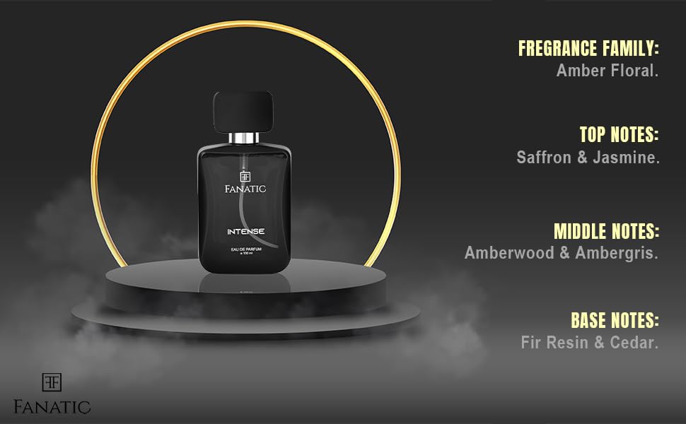 Image of Fanatic Intense Perfume for Men 100ml Luxury Intense Eau De Parfum Highly Amber Floral Fragrance Perfume Ideal Gift for Men