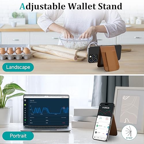 Image of for MagSafe Wallet, Magnetic Phone Wallet with Adjustable Stand & Money Clip, Detachable Magnetic Wallet for iPhone 16 /15 /14 /13 /12 Pro Max Plus, 10+ Cards Holder
