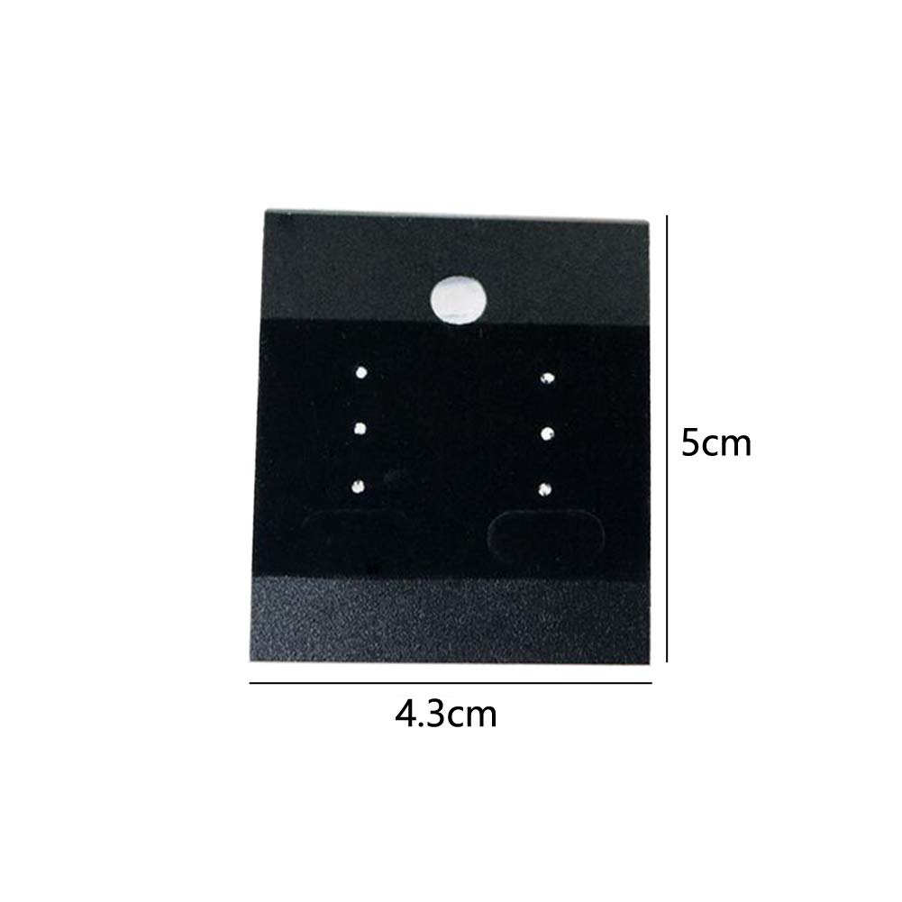 ericotry 100PCS Black Velvet Plastic Earring Card Earring Display Card Earring Holder Card for DIY Ear Studs Earrings and Jewelry Display (1.7X 2inch)