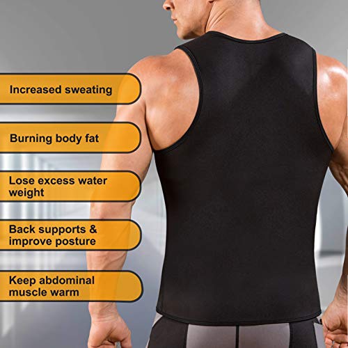 image for LODAY Mens Sauna Waist Trainer Corset Vest with Zipper for Weight Loss