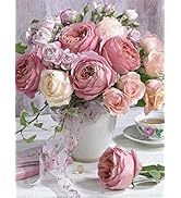 Diymood DIY 5D Diamond Painting Kits Pink Flower for Adults, Paint with Diamond Arts Flowerpot Fu...