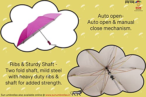 Image of Sun A-Series 2 Fold UV Protective Umbrella (Pink)