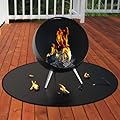 30" Fire Pit Mat & Under Grill Mat, 2-Layer Thickened Grill Mat for Outdoor Grill Deck Protector,Round Fire Pit Mat for Under Fire Pit,Double-Sided Fireproof BBQ Grill Mat, Oil-Proof & Waterproof