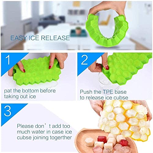 Image of Amos Silicone 37 Cavity Honey Comb Ice Cube Tray for Ice Cube Making (Random Color)