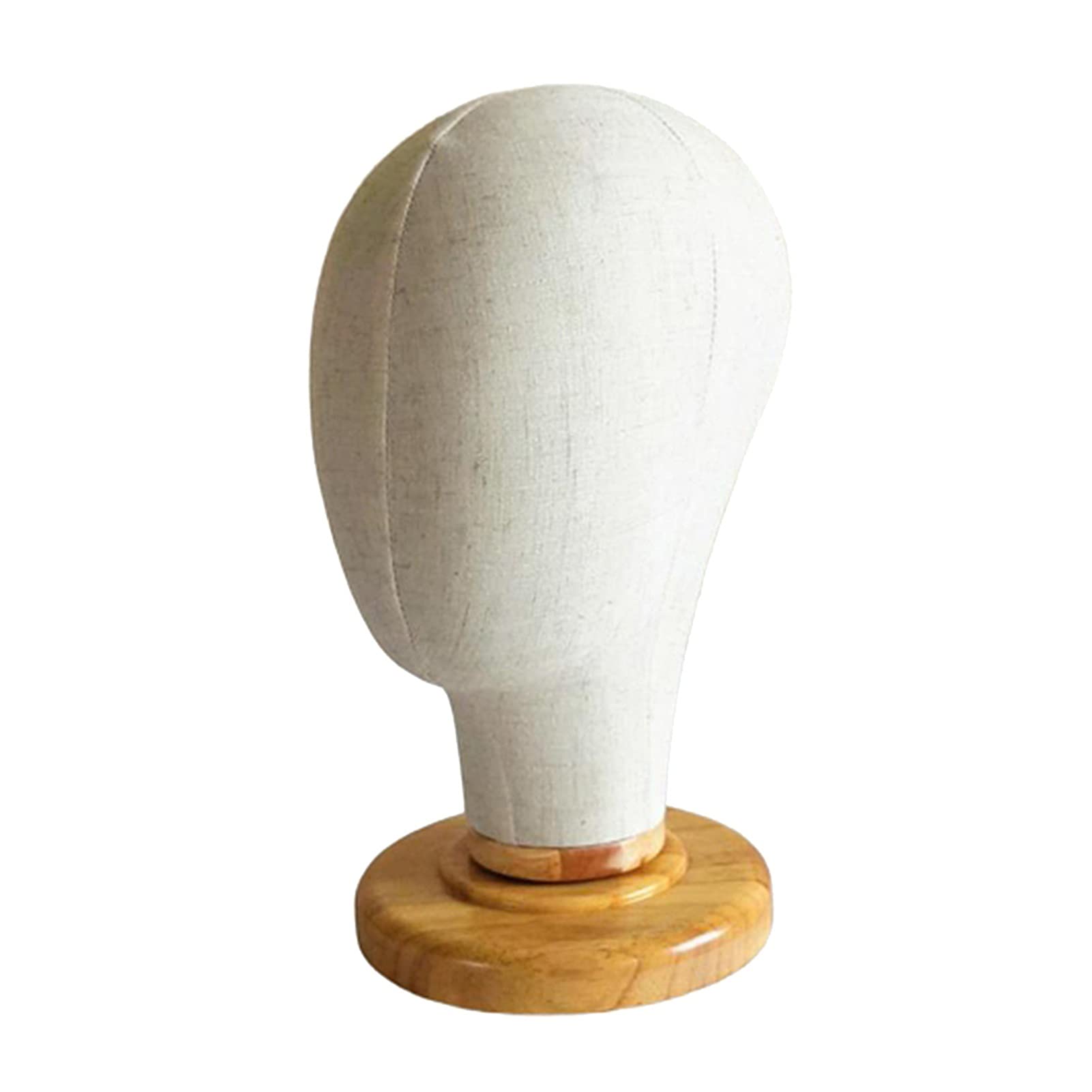 Mannequin Head Wig Dokonywanie głowy Korka Płótna Szkoła Peruka Kapelusz Okulary Wyświetlacz z górą otwór z stojakiem, 21.26 cal(02)