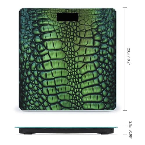 Báscula digital baño vidrio templado piel cocodrilo 400lb miniatura 2