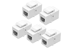NECABLES Premium 5 PACK RJ11 Keystone Jacks ~ CAT3 Telephone Keystone Coupler...