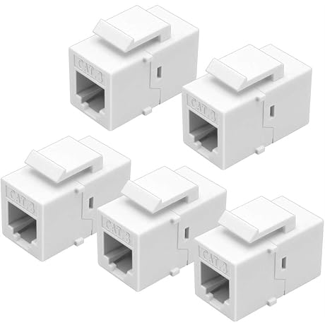 NECABLES Premium 5 PACK RJ11 Keystone Jacks ~ CAT3 Telephone Keystone Coupler...