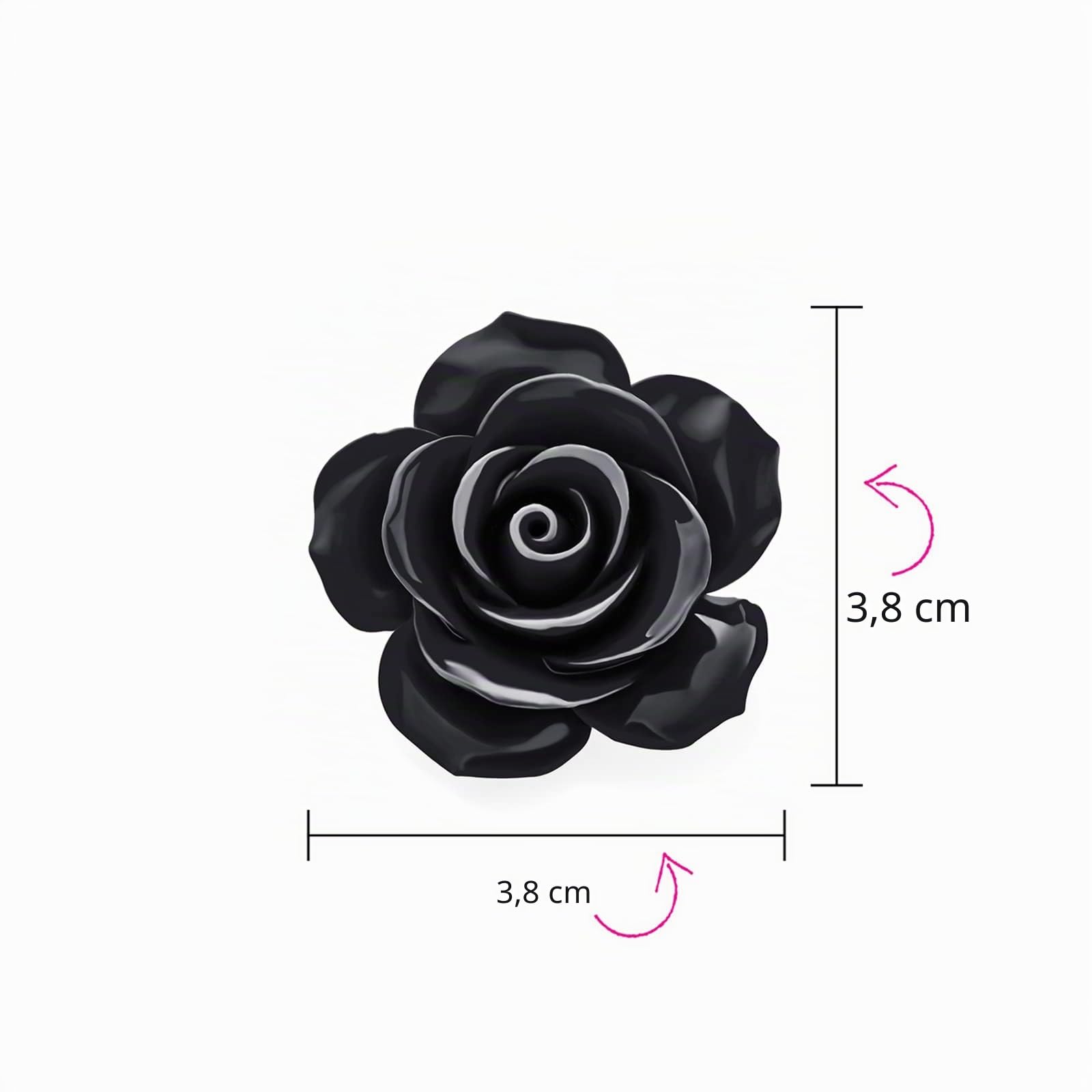 Moda Romántica Declaración Rosa Azul Negro Blanco Rojo Floral Blooming 3D Tallada Grande Rosa Flor Broche Bufanda Alfiler Para Mujeres Adolescentes