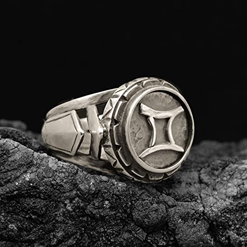 Gemini Ring 925 Silver Zodiac Jewelry Astrological Sign Horoscope Men s Signet Symbolic Mystical Spiritual Gift (10)