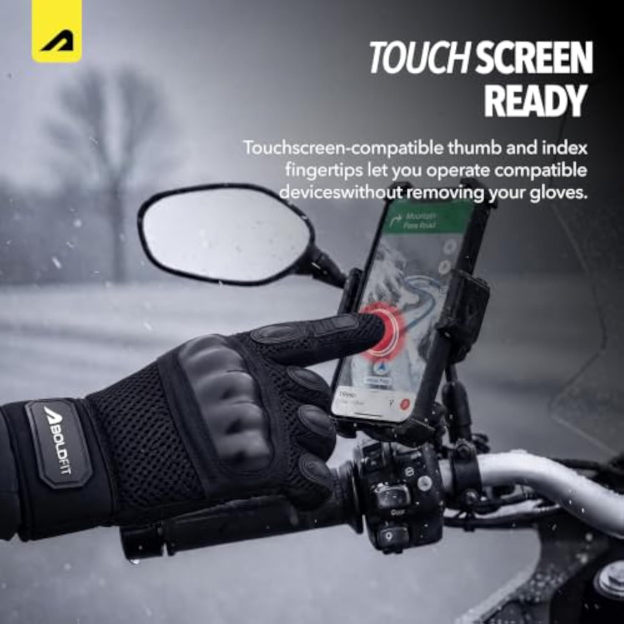 Riding Gloves for Bikers, Touch Screen Breathable Glove