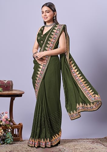 Image of Jaanvi fashion Women's Pasapalli Design Sambalpuri Silk Saree with Swarovski Work & Blouse Piece