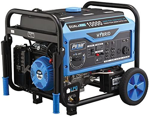 Pulsar 10, 000W Dual Fuel Portable Generator with Switch & Go Technology & Electric Start, PG10000B16 Non-Carb Approved