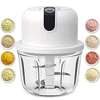 350ML Electric Garlic Chopper, Portable Veggie Chopper,Garlic Grinder Masher Onion Chopper, Blender to Vegetable, Cordless Food Processor for Ginger, Chili, Fruit, Meat, Spices, Beans, etc