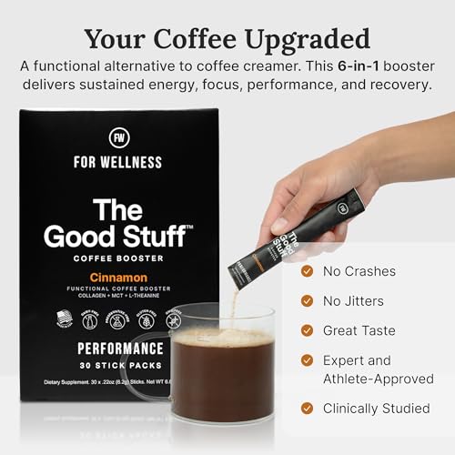 Image of The Good Stuff | Cinnamon Coffee Booster | Healthy Coffee Creamer for Focus & Energy | Keto, Non-Dairy Creamer Powder with MCT Oil, Collagen & L-Theanine | 30 Servings