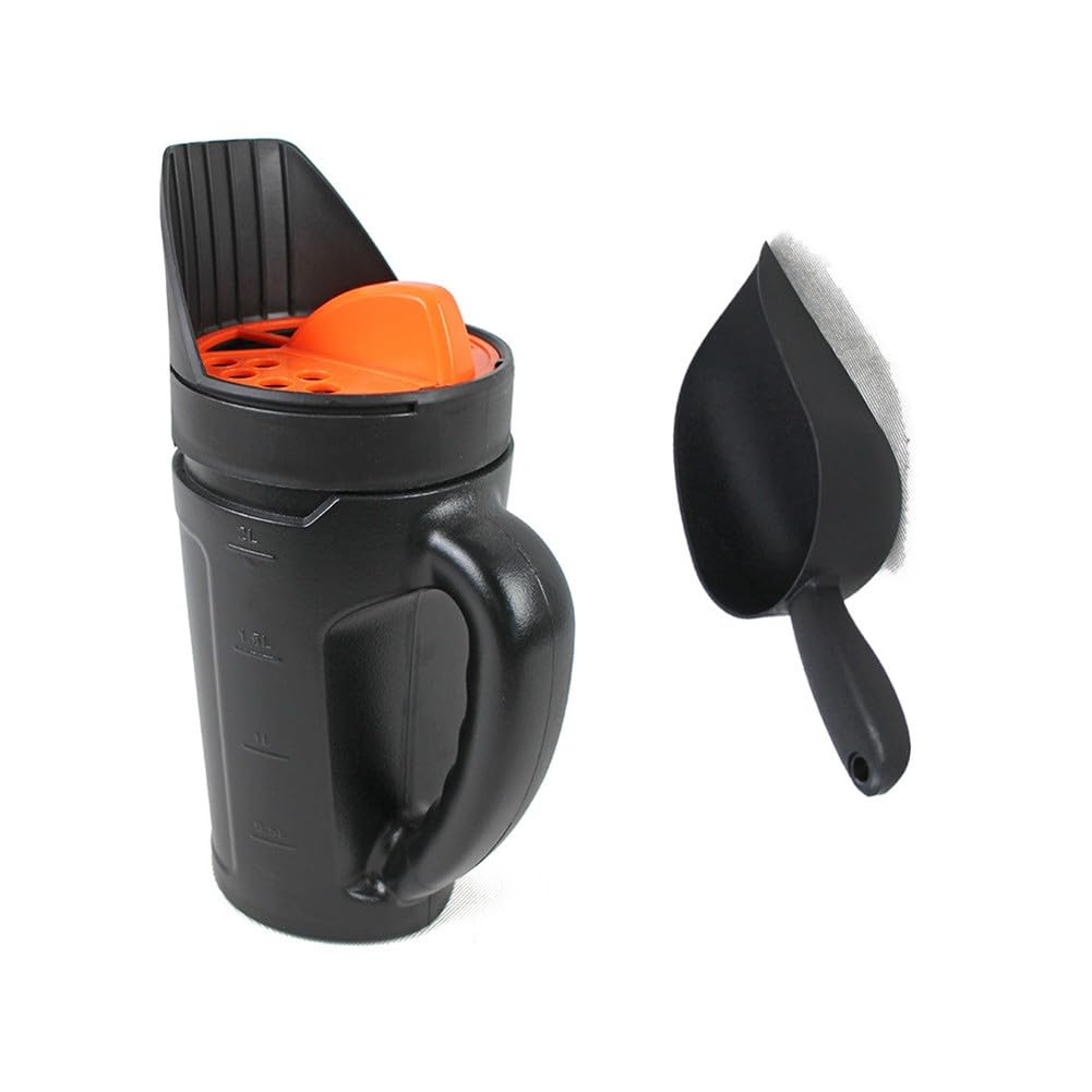EasyByMall Épandeur de pelouse portable avec débit réglable pour semences de gazon, engrais, glace fondue et produits chimiques de piscine, pot de semis de jardin léger
