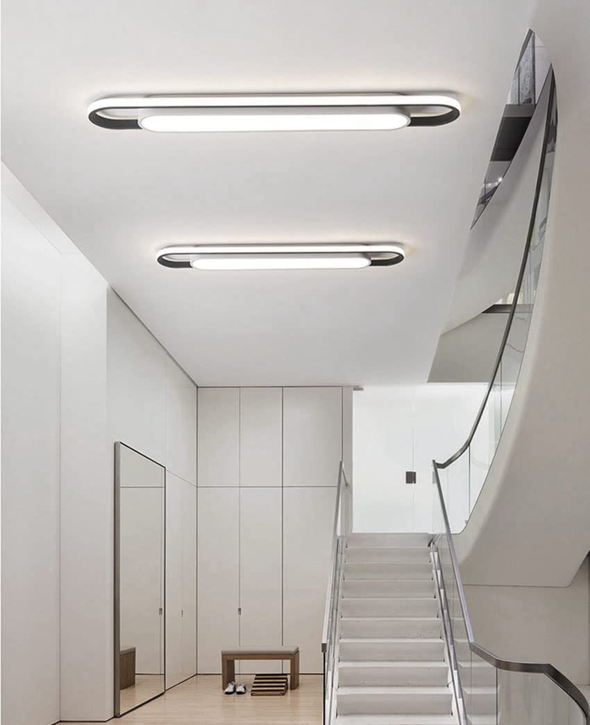 KZT LED Flur Deckenleuchte mit Bewegungsmelder Innen Deckenlampe mit Tageslichtsensor Modern 6000K Deckenbeleuchtung mit Sensor für Treppe Wohnzimmer Balkon Küche Garage Veranda BüRo Lampe (80cm)