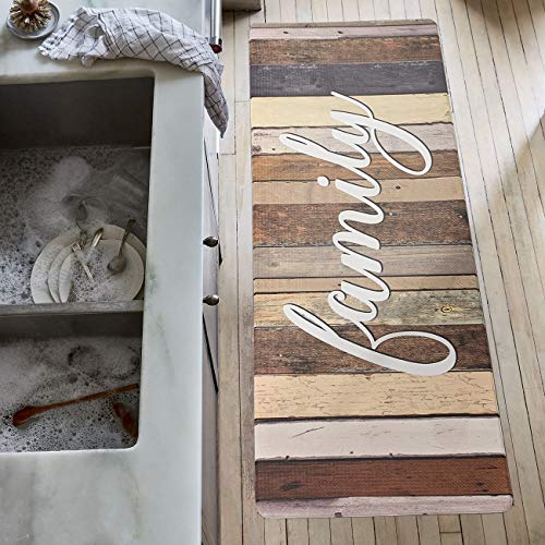Kitchen Mat 18 x 47 Inch, Family Themed Anti-Fatigue Foam Cushioned Chef Mat Kitchen Rug Waterproof Floor Rugs
