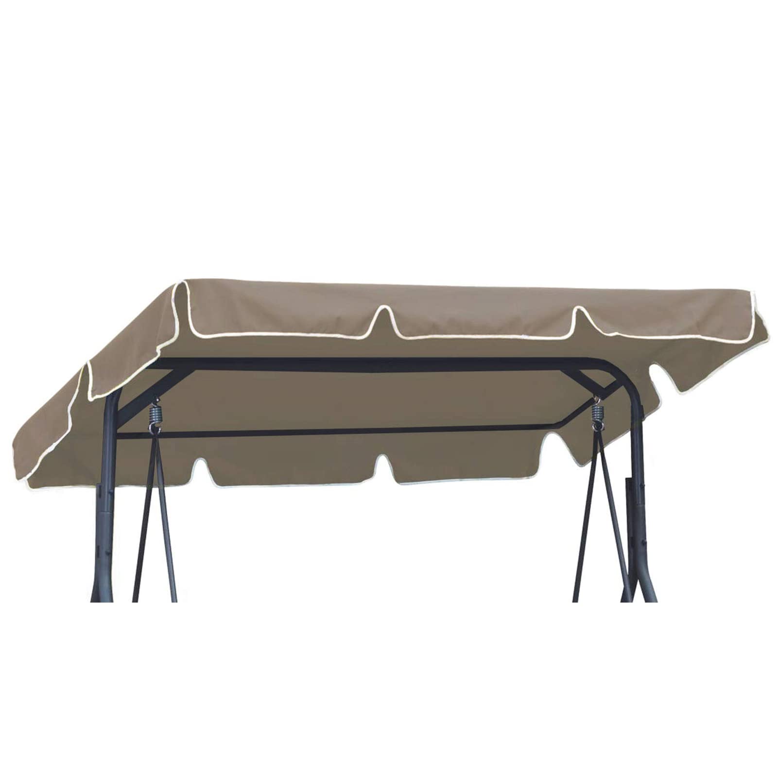 FYTY Replacement Canopy for Swing,Outdoor Swing Canopy Replacement Porch Top Cover 2-3 Seater Waterproof Top Cover for Patio Swing Garden Swing Outdoor,Beige,249x185x18cm