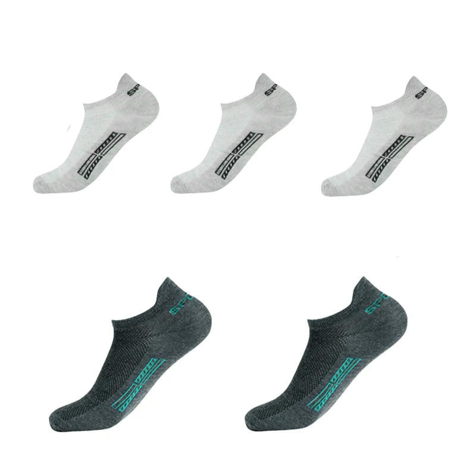 Skarpety 5 par partii męskie skarpetki do kostki oddychające bawełniane sportowe siateczkowe na co dzień sportowe cienkie cięcie krótkie plus size, Styl 19, EU 38-42