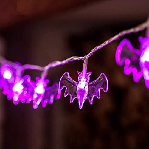 KEPATO Guirnalda de luces de Halloween, 10 pies, 20 LED, funciona con pilas, luces de decoración de Halloween para interiores y exteriores, luces de
