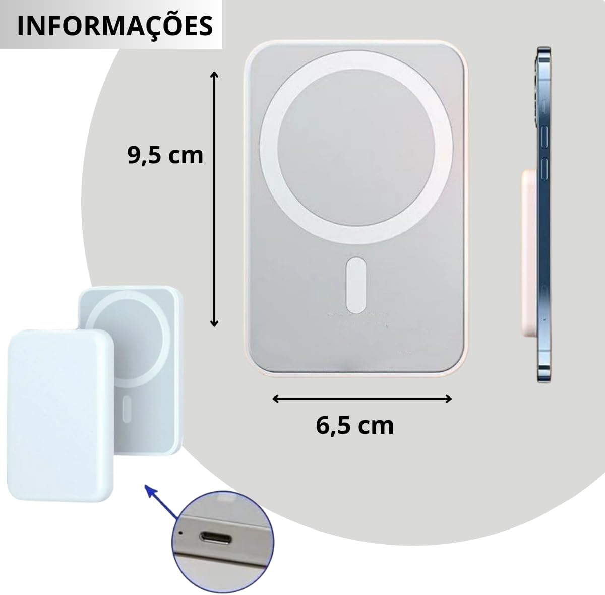51Y6ZgcaF3L._AC_SL1200_ Carregador Power Bank Portatil Indução Para Apple iPhone
