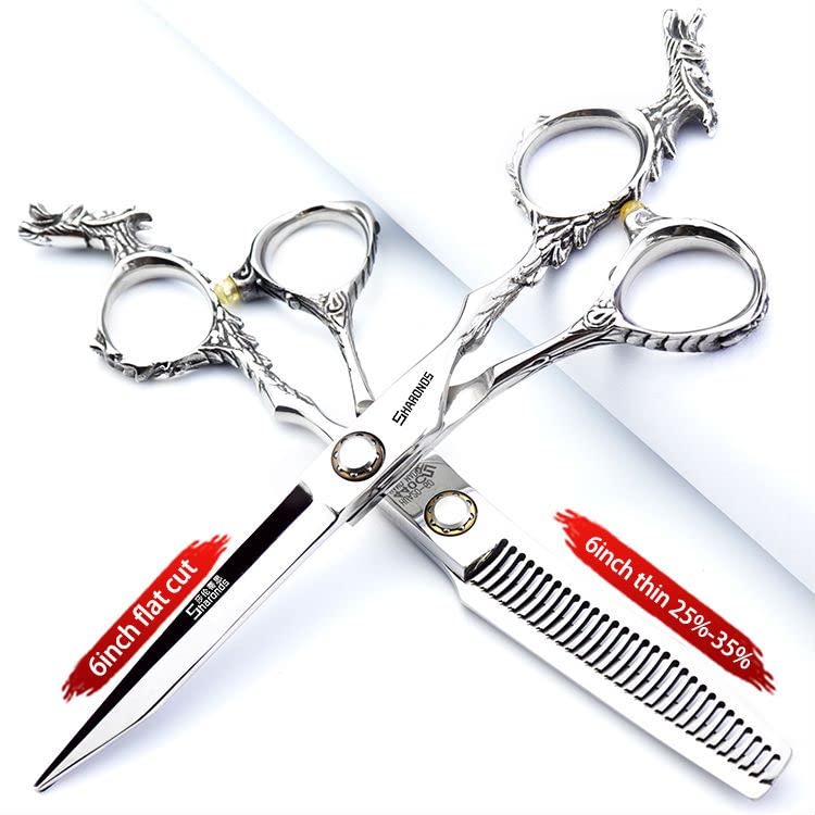 Silver 440c high Hardness Sharp Professional Hairdressing Scissors 6/7 inch Salon Hairdresser Special Hair Cutting Cutting Scissors (6-inch 2-Piece Set) - Image 2