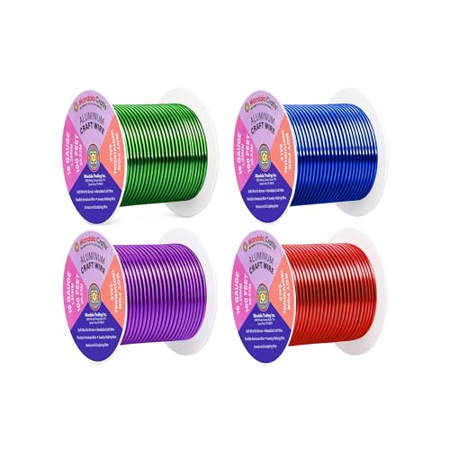 Image of Mandala Crafts 16 Gauge Anodized Aluminum Craft Wire for Jewelry Making - 400 FT Colored Flexible Rainbow Wire - Bendable for Bonsai Armature Crafting Sculpting