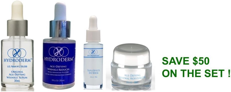 Intensive 4 Piece Wrinkle Reducing System (Original Age-Defying Wrinkle Reducer 30ml, Age-Defying Wrinkle Serum with Matrixyl 30ml, Age-Defying Renewal Moisturizer 30ml and Triple Effects Eye Serum 10ml)