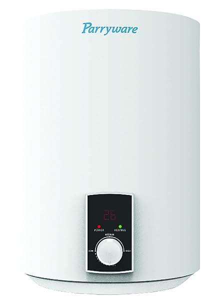 Parryware Orbis Water Geyser | 15L Storage Water Heater | 2000W Glassline coated tank | Nickle coating heating Element | Adjustable Thermostat | Grey | 5 Star ERR | For Bathroom & Kitchen Fixtures.