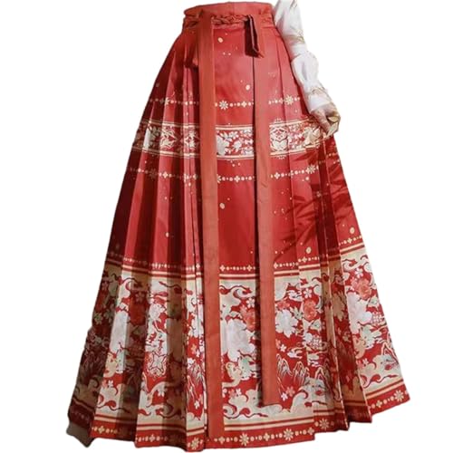 Hanfu jupe visage de cheval rouge pour vos cérémonies et festivals culturels
