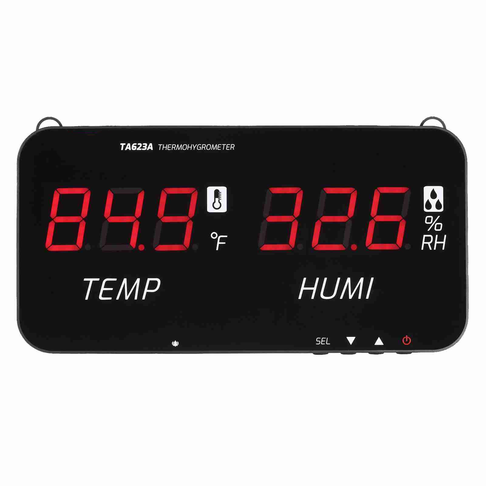 Medidor de Humedad y Temperatura Industrial, Pantalla Digital LED con Salida de Alarma y Soporte de Pared para Higrómetro Interior y Exterior (Negra)