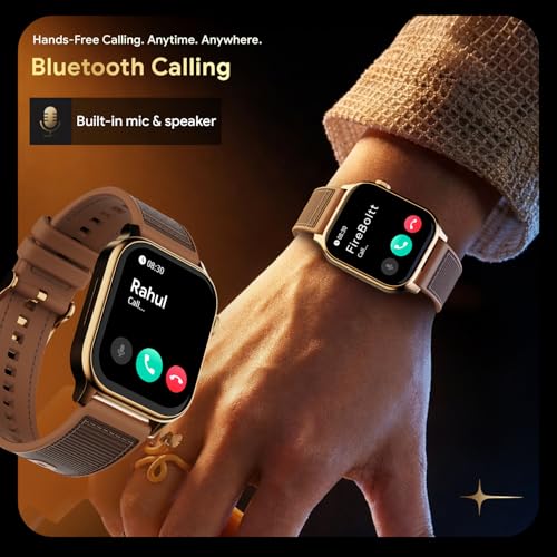 Image of Fire-Boltt Rise Force Smart Watch 1.85 inch Display, Nylon-Fluoroelastomer Hybrid Strap, Rotating Crown, Bluetooth Calling, Dual Button Control, Metal Body Smartwatch for Men and Women Soft Rose